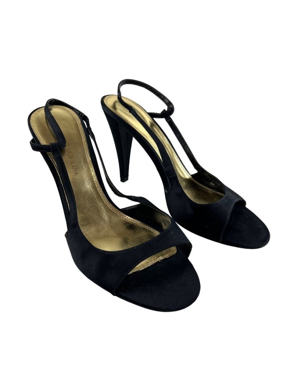 Enzo Angiolini Preppy Black Slingback Formal Sexy Open Toe Stiletto Womens 8M